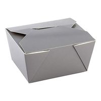 Bio Tek 30 oz Rectangle Gray Paper #1 Bio Box Take Out Container - 5" x 4" x 2 1/2" - 200 count box - Restaurantware