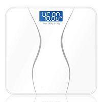 Bathroom Floor Body Scale Glass Smart Household Electronic Digital Weight Balance Bariatric LCD Display 180Kg/50G,White