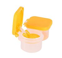 Travel Contact Lens Case Automatic take-up Box Lens Case Double Auto Up Box Flip-Top Tight Lid Case(Optional 6 Color) (Yellow&Transparent Color)