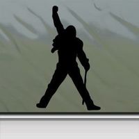 SoCool - Queen - Freddie Mercury Silhouette - Vinyl 7" tall (color: BLACK) decal laptop tablet skateboard car windows sticker
