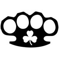 Chase Grace Studio Irish Brass Knuckles Shamock Four Leaf Clover Vinyl Decal Sticker|BLACK|Cars Trucks Vans SUV Laptops Wall Art|5.5" X 3"|CGS412