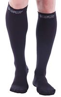 Doc Miller Premium Calf Compression Socks 1 Pair 20-30mmHg Strong Calf Support Colors Graduated Pressure for Sports Running Muscle Recovery Shin Splints Varicose Veins (Black Sock, Medium)