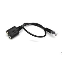 Dual 3.5mm Female to RJ9 Jack Adapter Convertor PC Headset Telephone Using Cable Headset Conversion Cable