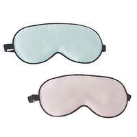 CHILDHOOD Super Soft Silk Sleep Mask for Kids with Adjustable Strap-Silk Eye Mask for Sleeping Blocking Lights (Blue & Pink)