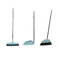 Broom and Dustpan With Long Handle Telescopic Up Stainless Steel Rod Extra Long Handle Broom And Dustpan Soft Brush Windproof Magic Broom Set Room Lobby Floor Toilet Cleaning Tools