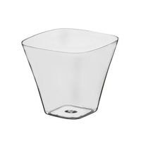 Party Essentials Miniware Hard Plastic 3.5 Oz. Curved Square Appetizer and Dessert Mini Cups, Curved Square Mini Cups, Pack of 40