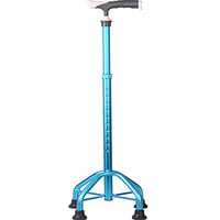 AD Walking Stick Quad Cane for Men and Women - Lightweight Adjustable Staff - for Stability Support Four Prong Sturdy Aluminum Travel Aid,Blue