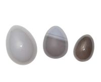 Gemstone Yoni Grey Agate Yoni Eggs, Nondrilled, Set of Large, Medium and Small