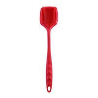 Iusun Cleaning Kitchen Brush Non-Stick Skillet Clean Brush Dishwashing Soft Brush Multi Purpose Anti Dusting Brush Whisk Traditional Hand with Handle for Home Removing Cleaning Utensil (Red)