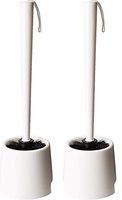 Klickpick Home Toilet Bowl Cleaner Brush with Toilet Holder Caddy (White, Pack of 2)