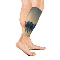 Sunrise Lake View and Pine Forest Calf Compression Sleeve Breathable Leg Socks for Unisex Runner Travelers, Calf Guard for Running, Traveling and Outdoor Sports 1 Pair