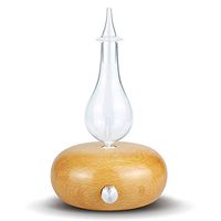 TOMNEW Essential Oil Diffuser, Nebulizing Diffuser,Wood and Glass Aromatherapy Diffuser, 7 Color Changing LED lights – No Heat, No Water, No Plastic