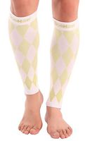 Doc Miller Premium Calf Compression Sleeve 1 Pair 20-30mmHg Graduated Support for Sports Running Circulation Recovery Shin Splints Varicose Veins (White.Green, Medium)