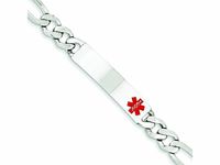 Finejewelers Sterling Silver Polished Medical Figaro Anchor Link Id Bracelet