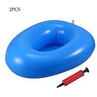 JJDD'G Portable Air Cushions Bedpan, Inflatable Potty Washable Portable Elderly Bedridden Nursing Toilet Urinals for Men Women 2 PCS,Black