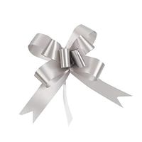 Shatchi 30mm Large 5 Pull Bow Silver Ribbons Wedding Floristry Car Gift Decorations