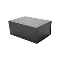 PACKHOME Gift Box 9.5x7x4 Inches, Groomsman Box, Rectangle Collapsible Box with Magnetic Lid for Gift Packaging (Matte Black, Grid Pattern）
