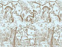Blue"Lullaby Meadow" Toile Baby Deer Tissue Paper Gift Wrapping 20"x30" Sheets (5 ct)