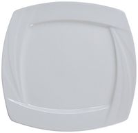 Yanco MM-12-SQ Miami 12" Square Plate, Porcelain, Bone White, Pack of 12
