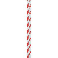 JAM PAPER Color Paper Straws - 7 3/4 x 1/4 - Red Stripes & Dots - 24/Pack