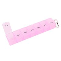 uxcell Plastic 7 Compartments Tablet Pill Box Holder Storage Case Clear Pink