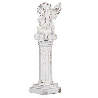 Benjara Distressed Angel Finial in Magnesium, White