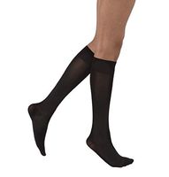 JOBST Opaque Knee High 15-20 mmHg Compression Stockings, Closed Toe, Small Petite, Classic Black
