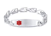 PJ Jewelry Free Engraving Unisex Emergency Medical Alert ID Bracelet Personalized Custom Diabetes Warfarin Bracelet