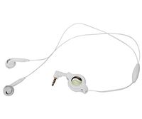 White Retractable Stereo Headset Mic Hands-free Earbuds Headphones Earpieces for T-Mobile LG Stylo 2 Plus - T-Mobile LG V10 - T-Mobile Motorola Google Nexus 6