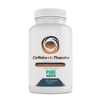 Pure Nootropics - Caffeine + L-theanine 300 mg Capsules | 120 Veg Cap Value Pack | Focused Energy Fortified with Amino Acids | All Natural Anxiety Relief | Fast Acting Morning Super Stack Brain Blend