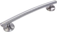 Grabcessories 61032 16-Inch Curved Transitional Grab Bar with Grips and  Anchors, Brushed Nickel