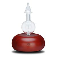 Vintage Nebulizing Pure Essential Oil Aromatherapy Diffuser 7 Colors Adjustable Mist Humidifier -Premium Home & Professional Use, No Heat No Water for Bedroom (New Dark Wooden)