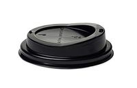 TigerChef 1,000 Black Sip Through Dome lids Fits 10-20 Ounce Hot Cups Disposable Recyclable Plastic Hot Coffee Cup Lids For Paper Hot Cups (Dome lids, Black)