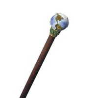 World Globe Walking Cane Hand Painted and Crafted in Italy from Aged Hardwood Unique Cane Gift