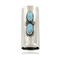 $200Tag Certified Navajo Nickel Silver Natural Turquoise Native Lighter Case 18123 Made by Loma Siiva