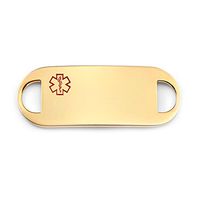 StickyJ USA 18k Gold Plated Stainless Medical Alert Tag with Free Engraving