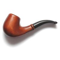 SALE, Bent Decorated Tobacco Smoking Pipe Carved Pear Root Wood Classic Bent + Pouch Gift!