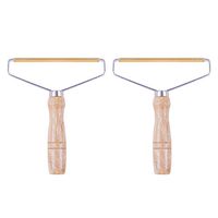 MOTZU 2 Pieces Lint Remover Fabric Shaver Clothes Fuzz Brush Tool Sweater Defuzzer with Wooden Handles Reusable Double Sided Portable Manual Epilator for Flannel Woven Coat Pet Hair Hairball
