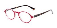 Readers.com Reading Glasses: The Studio Reader, Plastic Round Style for Men and Women - Red and Tortoise, 1.50