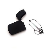 Men Women Small Compact Folding Foldable Pocket Readers Eye Glasses Unisex Portable Presbyopic Reading Glasses Eyewear in Black Handy Flip Top Case (2.50, Gunmetal)
