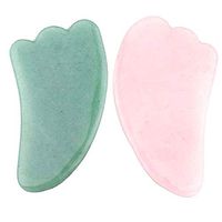 LWBTOSEE 2pcs Gua Sha Scraping Tool -Real Jade Gua Sha Board for Face Beauty,Skin Care and Blood Circulation -Spa Massage Tools for Acupuncture Therapy Trigger Point Treatment