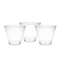 Party Essentials 300 Piece Hard Clear Plastic Party Cups | Old Fashioned Tumblers | Bulk Party Cups | Wedding Tumblers | Plastic Party Punch Cups | Hard Disposable Cups | Plastic Cocktail Glasses