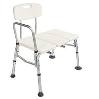 Auténtico White 10 Position Height Adjustable Medical Shower Chair Stool Suitable for Shower Bathtub Toilet Use Elderly Handicapped Disabilities People Hospital Medical Chair Anti-Skidding Anti-Rust