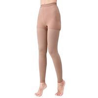 Medical Compression Pantyhose Women, Support 20-30 mmHg Treatment Swelling, Opaque Compression Stockings Graduated Support Hose Helps Relieve Symptoms of Varicose Veins Edema (Beige, Small)