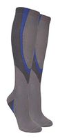 FineFit Heavy Cushion Sport Compression Socks - Grey/Blue, Small / Medium