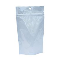 White Foil Stand Up Pouch 5"x8.5"x3", Pack of 100