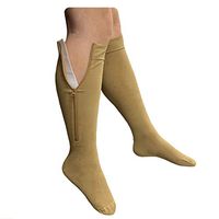 Presadee Latest Version Premium 20-30 mmHg Zipper Compression Medical Support Leg Swelling Energize Calf Circulation Varicose Veins Closed Toe Sock (Beige, 2XL)