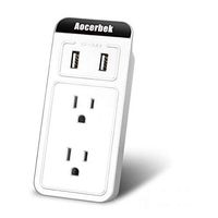 Wall Outlet Aocerbek Multi Outlet Wall Mount Adapter Surge Protector with Dual USB Charging Ports Quick Charge 3.0A 2 AC Outlets Extender with Phone/Tablet Stand Holder(White)