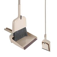 CLEANHOME Angle Broom and Dustpan Set with Long Handle and Telescopic Bristle,54in Durable Hardwood Floor Sweeper Without Bending Suit for Kitchen, Home