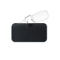 ThinOptics Reading Glasses + Black Universal Pod Case | Clear Frame, 2.50 Strength Readers